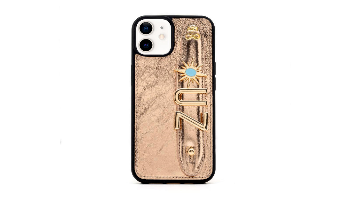 BAKIR RENKLİ LAME DERİ KILIF